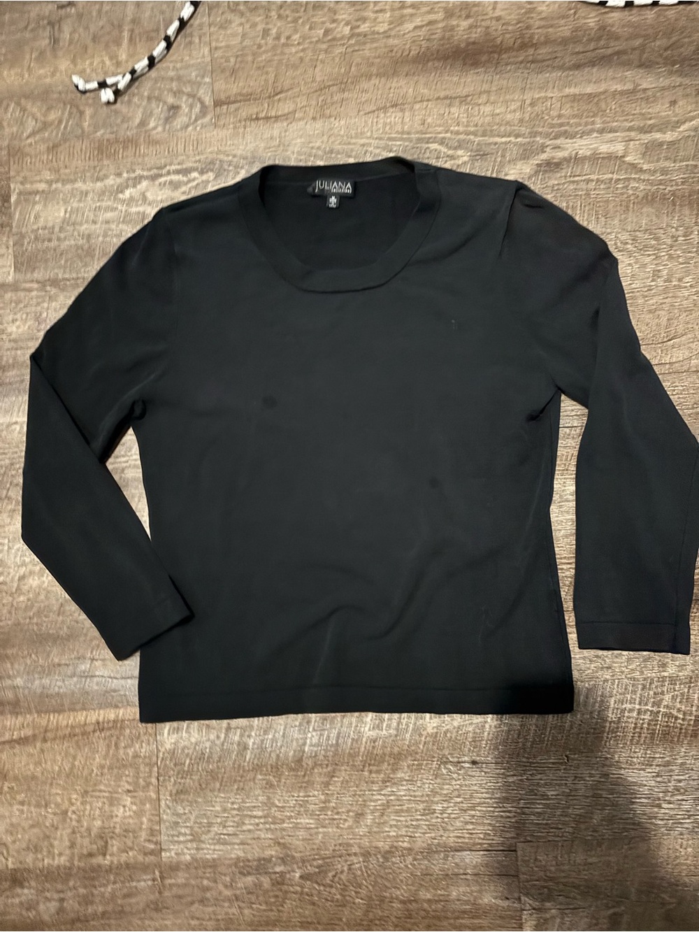 Juliana Black Long Sleeve Crewneck Tee